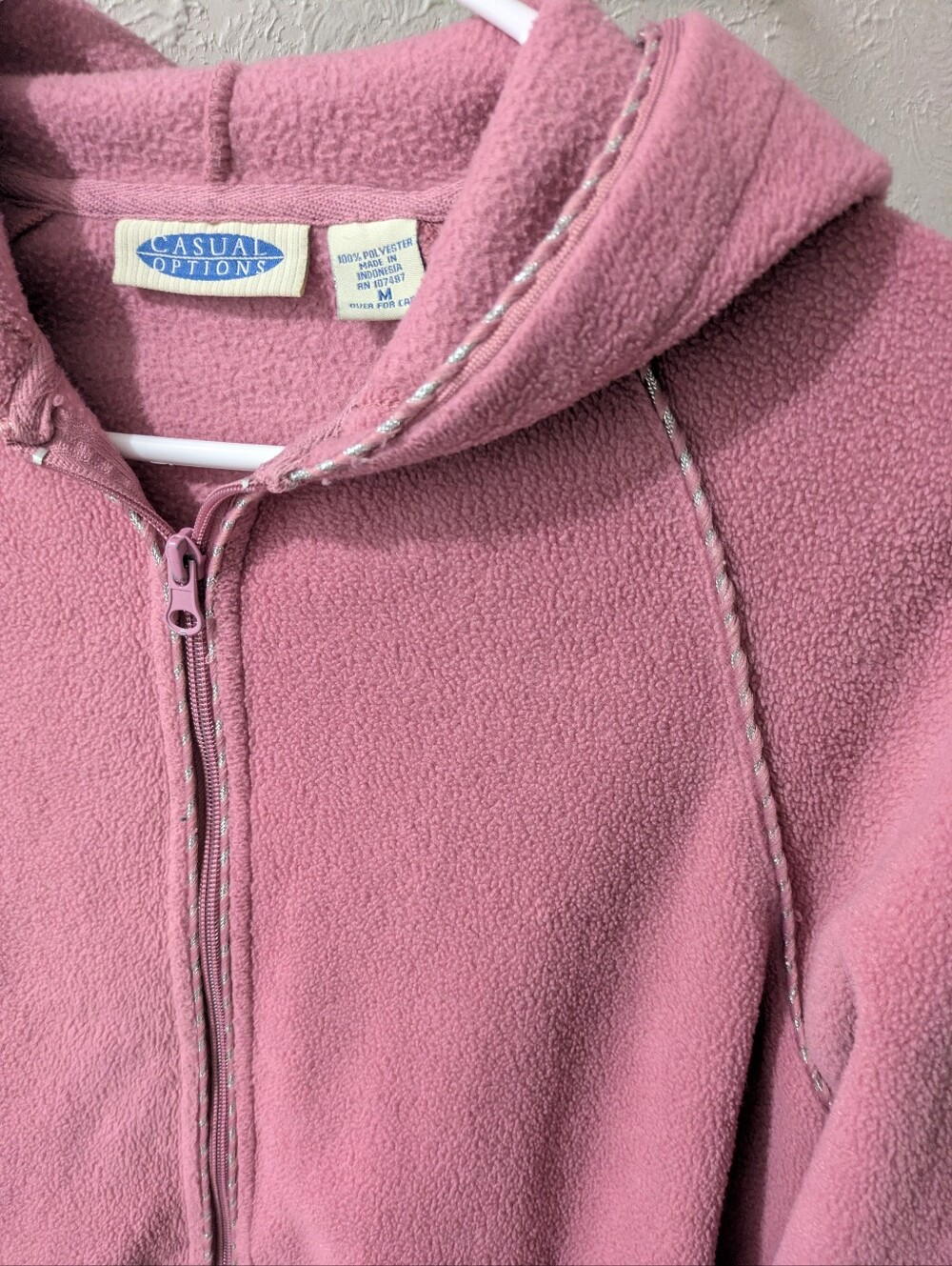 Pink Fleece Full Zip Jacket Hoodie